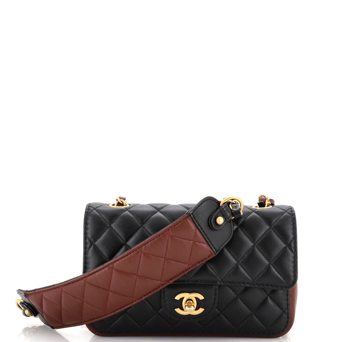 Chanel CHANEL Strap Into Flap Bag Quilted Calfskin Small