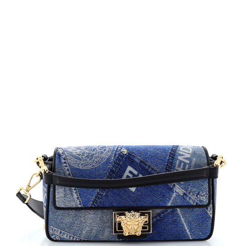 VERSACE x Fendi Fendace Baguette NM Bag Patchwork Denim Medium