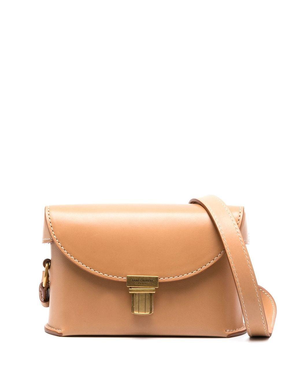 Saint Laurent Women's Ysl Bo S Sac Boites Masoil C/v in Vintage Brown Gold | 710083BWR6W2725
