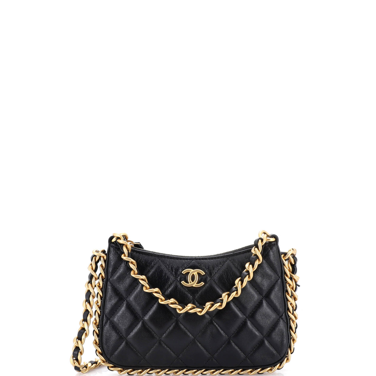 Chanel CHANEL CC Chain Around Hobo Quilted Lambskin Mini
