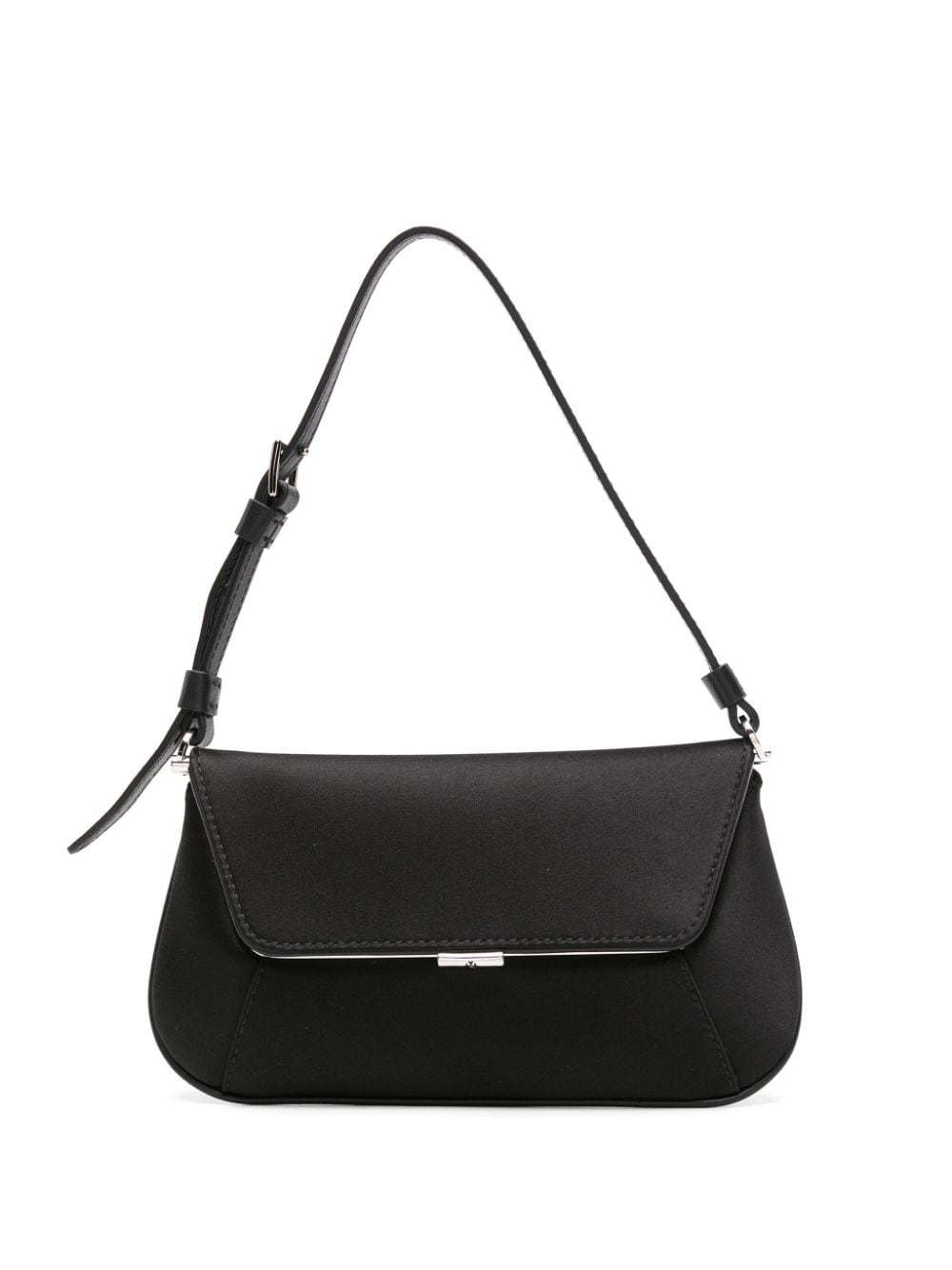 Amina Muaddi Women's Ami Mini Satin Shoulder Bag in Black | Size UNI | AMIMINISATINBLACK