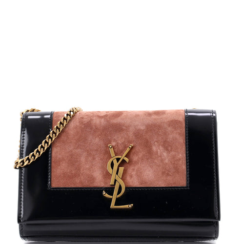 Classic Monogram Crossbody Bag Patent and Suede Small