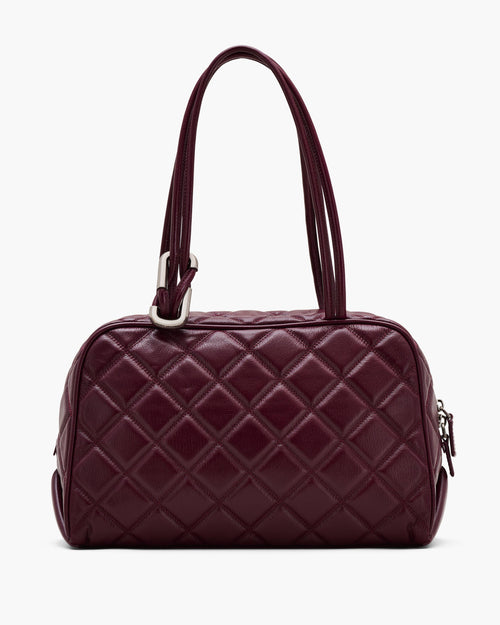Marc Jacobs The Quilted Leather Dual Satchel Bag in Dark Plum