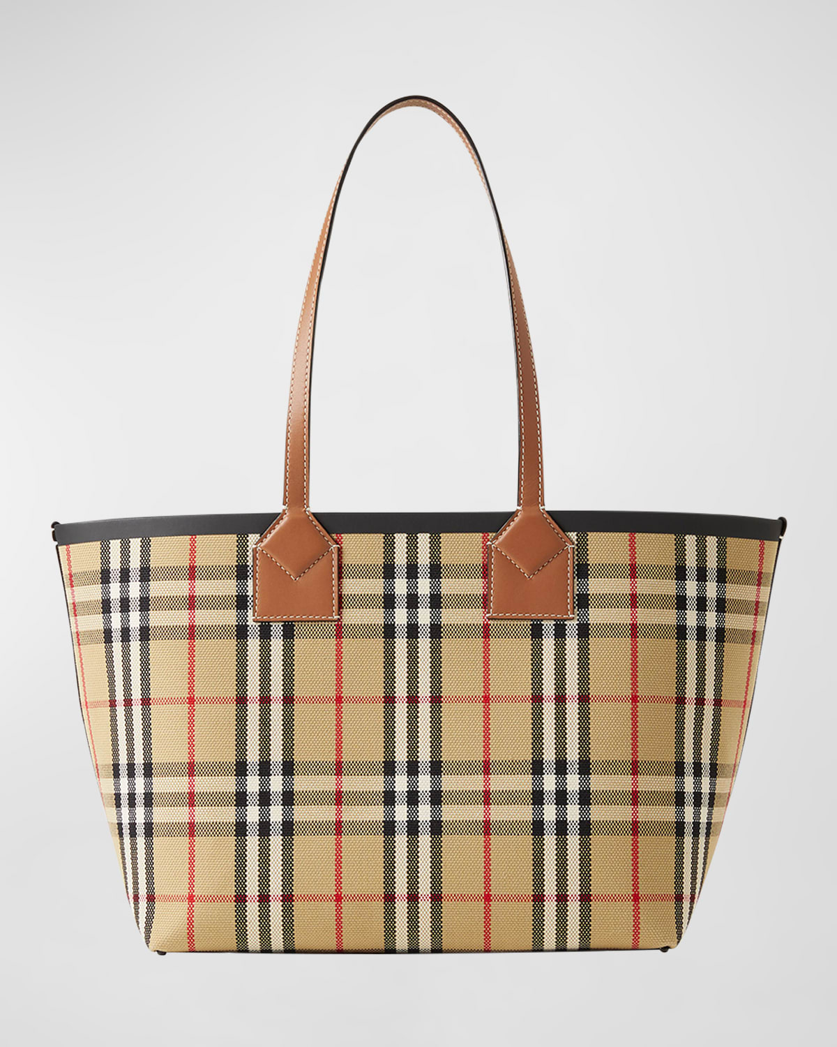 【Burberry】 Check Small canvas tote bag Burberry Heritage Small Check Canvas Tote Bag