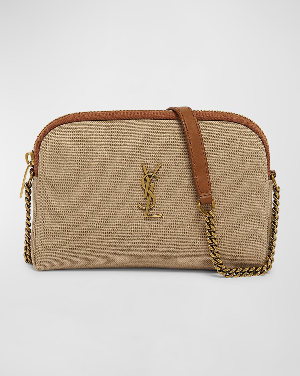 Saint Laurent Gaby Mini YSL Crossbody Bag in Canvas & Leather