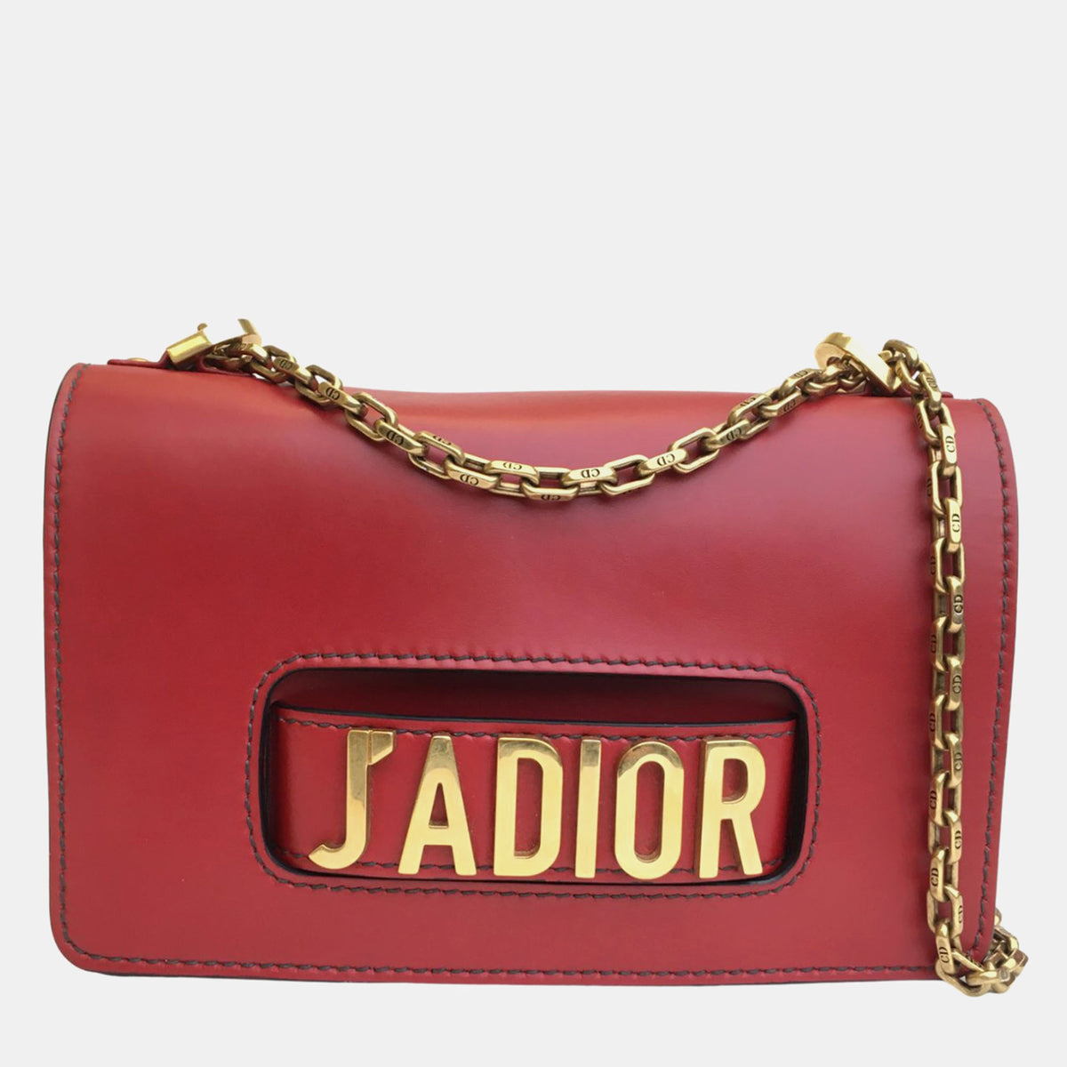 Dior Red Leather Medium J'Adior Shoulder Bag