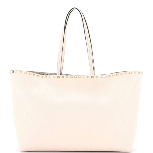 VALENTINO GARAVANI Rockstud Shopper Tote Leather Large