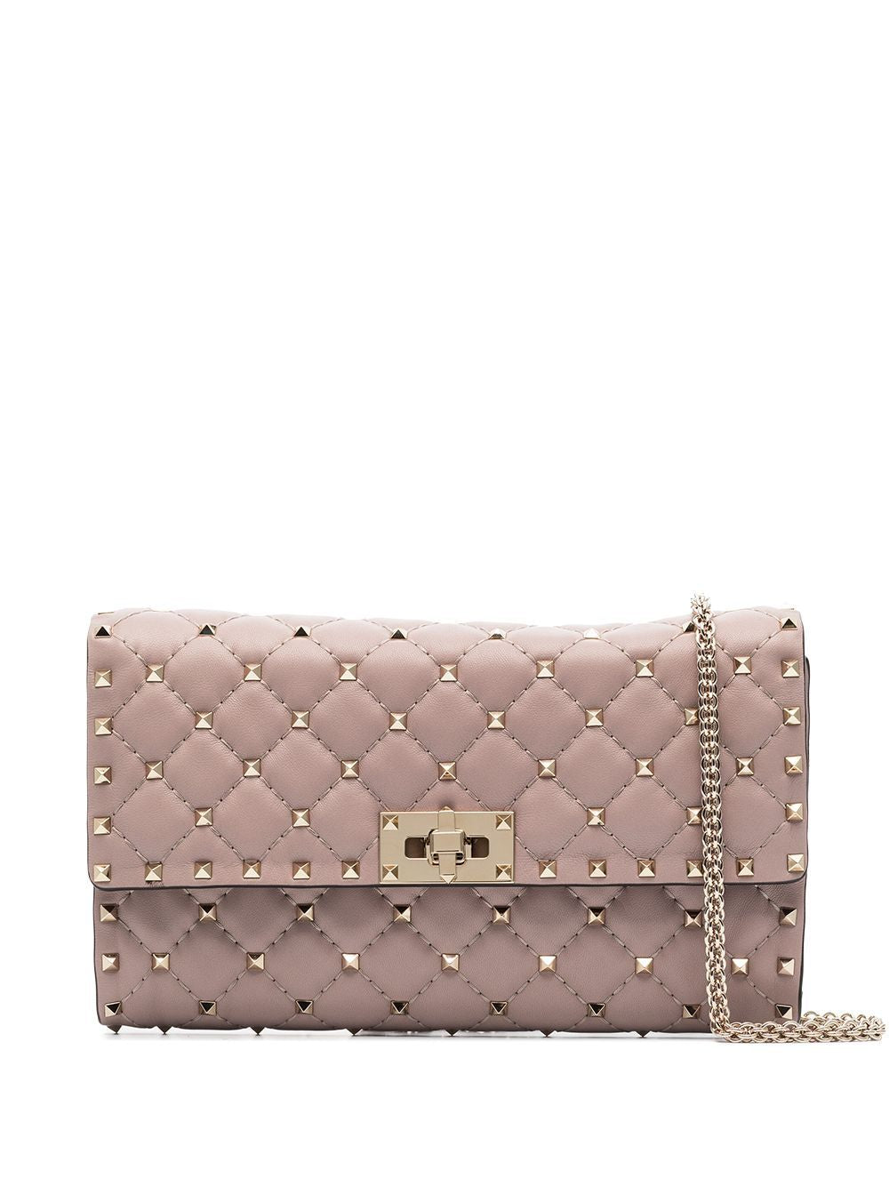 Valentino Women's Rockstud Spike Crossbody Clutch Bag in Poudre | 5W2B0137NAP
