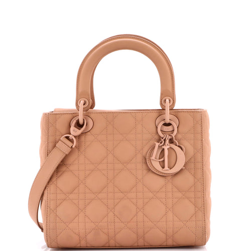 Ultra Matte Lady Dior Bag Cannage Quilt Calfskin Medium