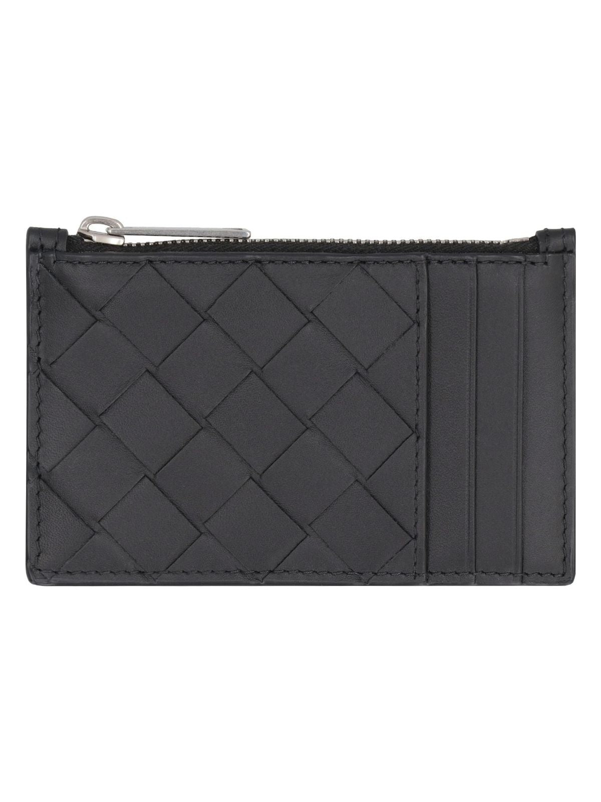 Bottega Veneta Men's Leather Card Holder in Black | 679802VCPQ3 Color 8803