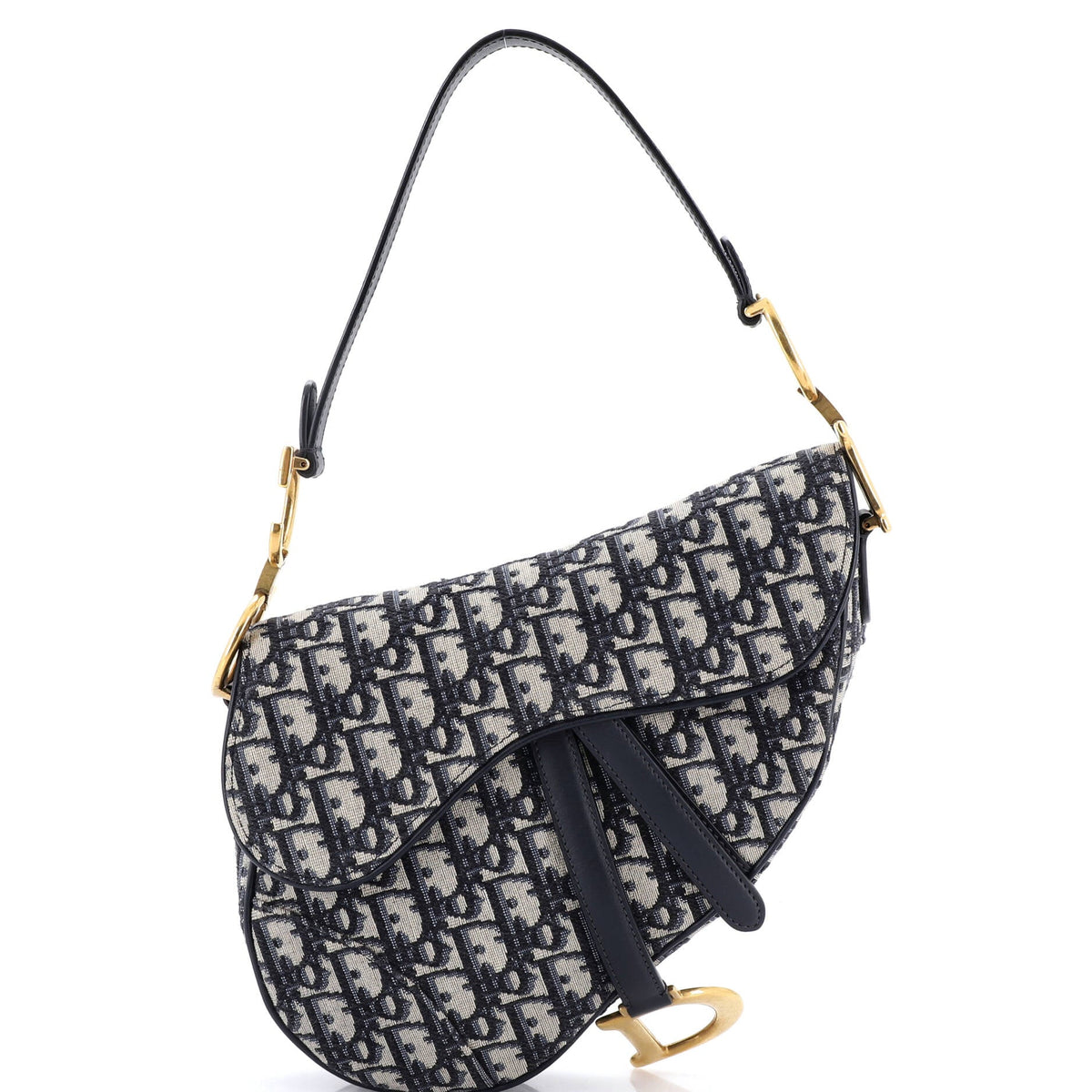 Christian Dior Saddle Handbag Oblique Canvas Medium
