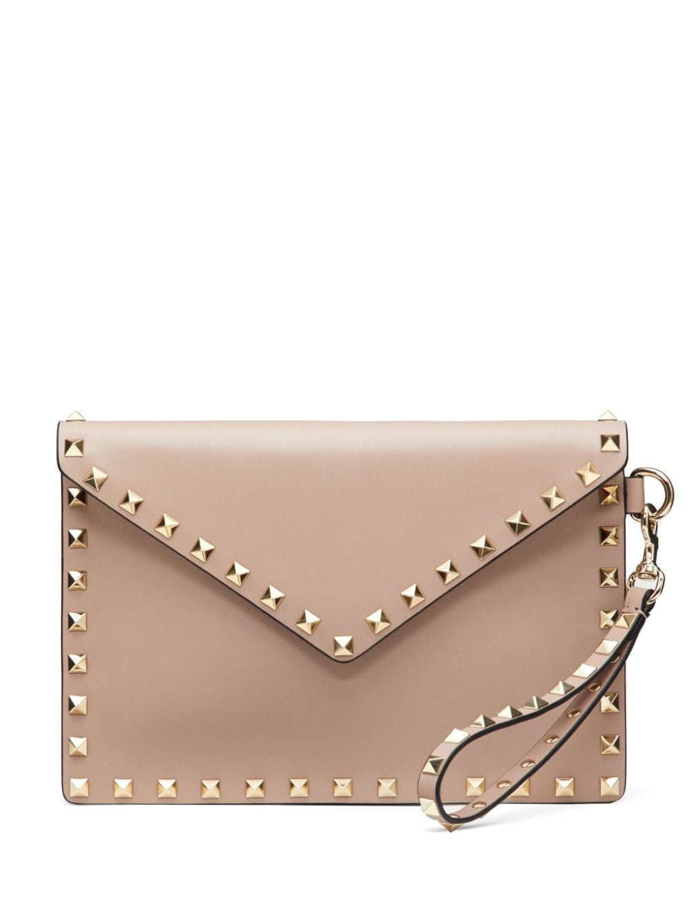 Valentino Women's Rockstud Medium Flat Pouch in Poudre | 5W2P0P87BOL