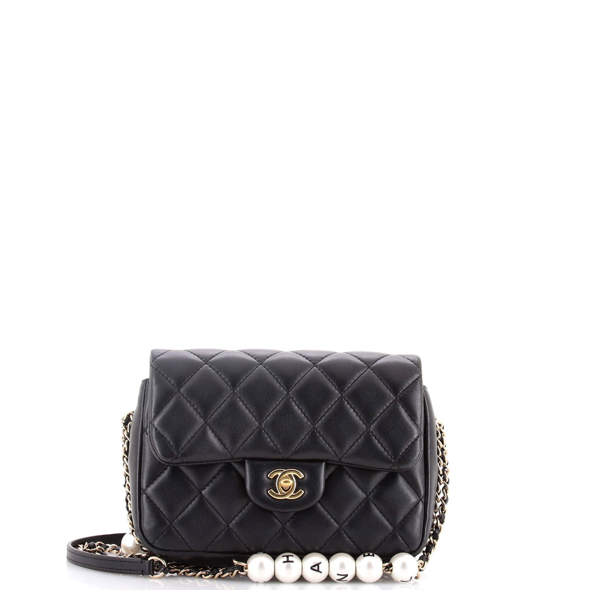 Chanel CHANEL My Precious Pearls Chain Flap Bag Quilted Lambskin Medium