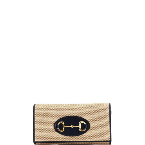 GUCCI Horsebit 1955 Chain Wallet Canvas with Leather