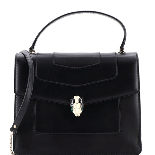 BVLGARI Serpenti Forever Top Handle Bag Leather Medium