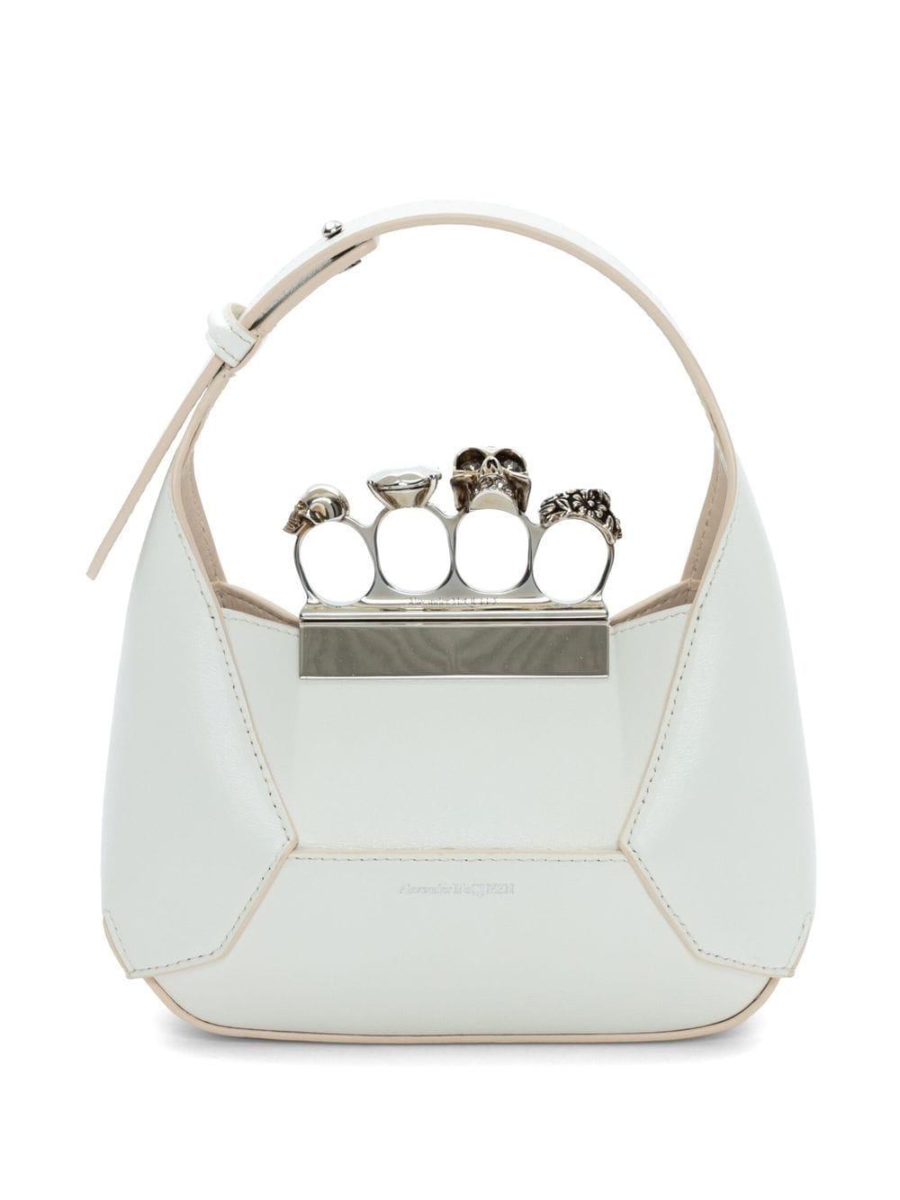 Alexander Mcqueen Women's Jewelled Hobo Mini in Soft Ivory | 731136DYTAB9210