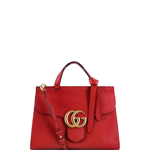 GUCCI GG Marmont Top Handle Bag Leather Small