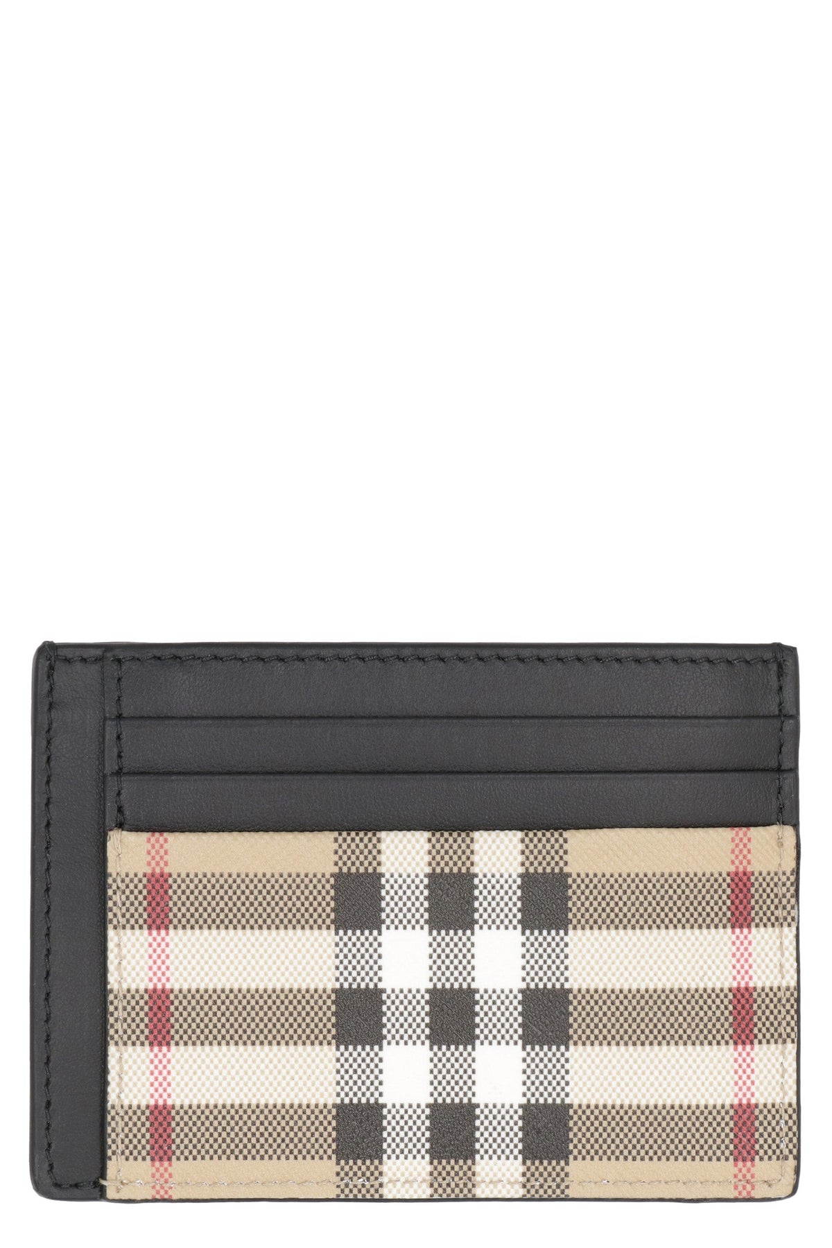 Burberry Men's Checked Motif Card Holder in Beige | 8065631137956 Color A7026