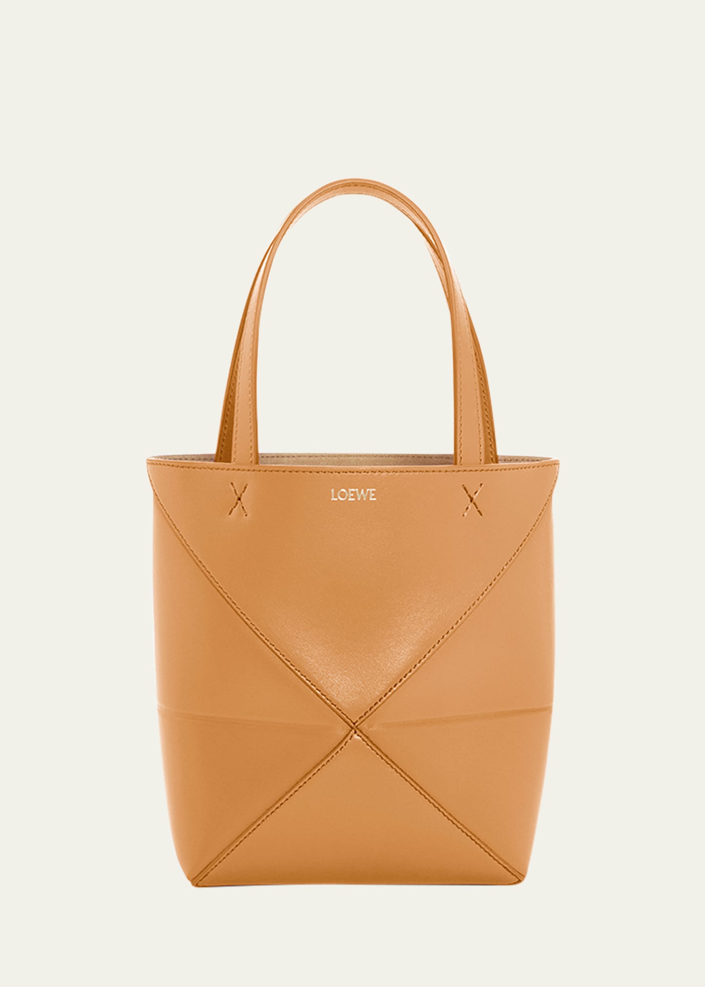 Loewe Puzzle Fold Mini Tote Bag in Shiny Leather