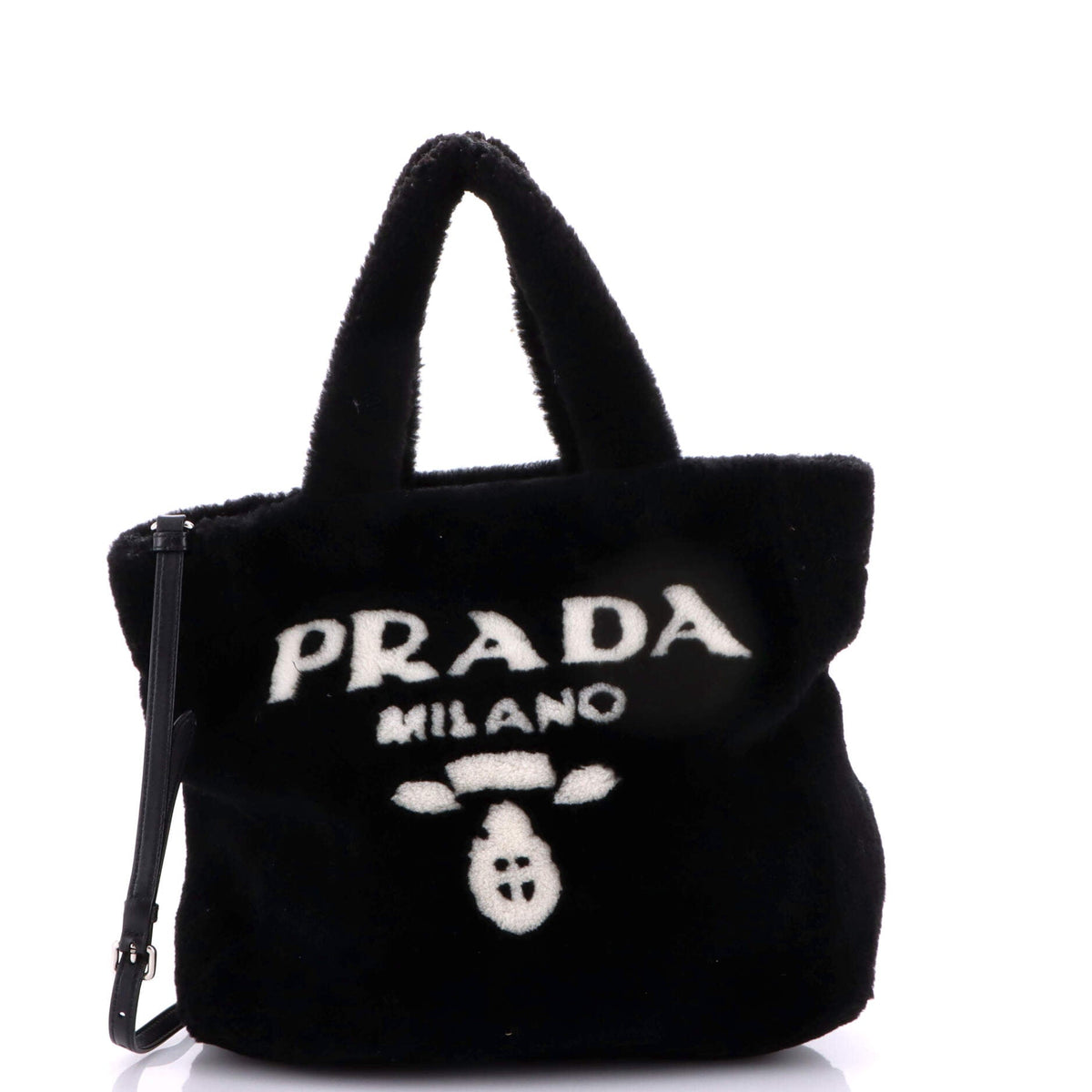 Prada PRADA Logo Tote Shearling Small