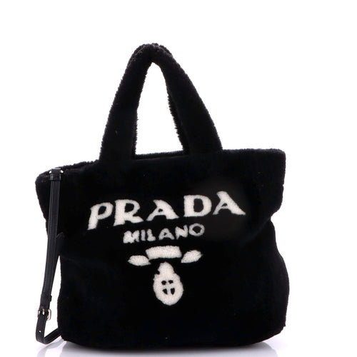 PRADA Logo Tote Shearling Small