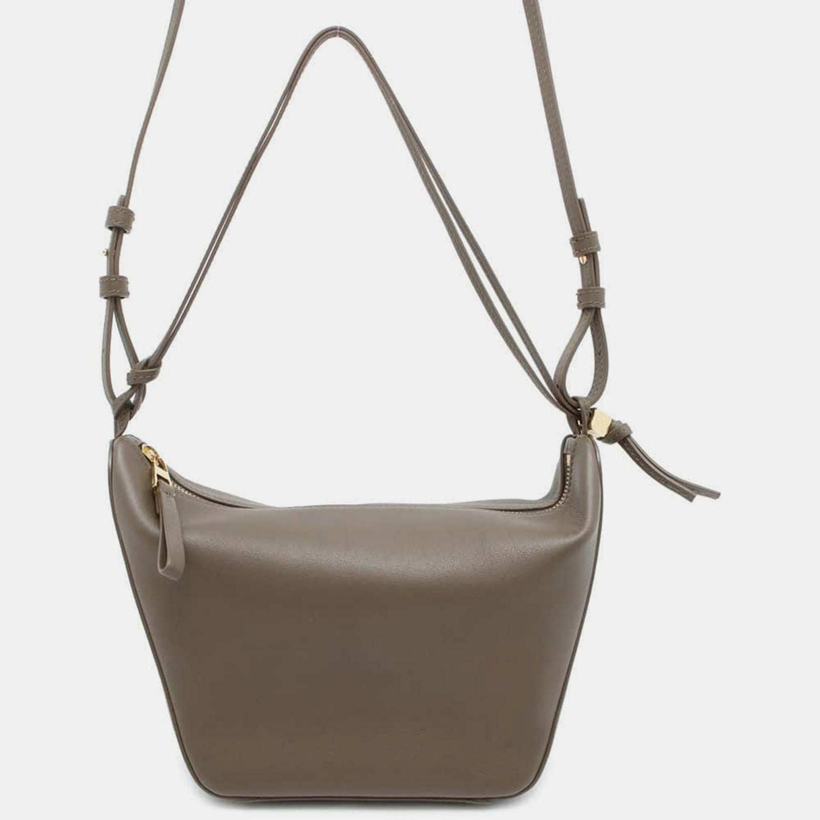 Loewe Mini-Hobo-Tasche „Hängematte“ aus dunkelkhakigrünem Kalbsleder