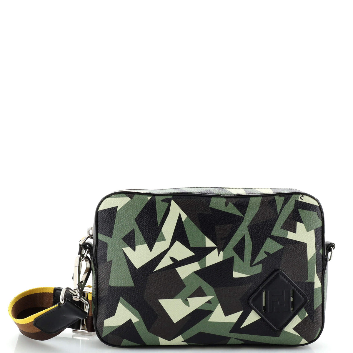 Fendi FENDI Camouflage Crossbody Messenger Bag Printed Leather
