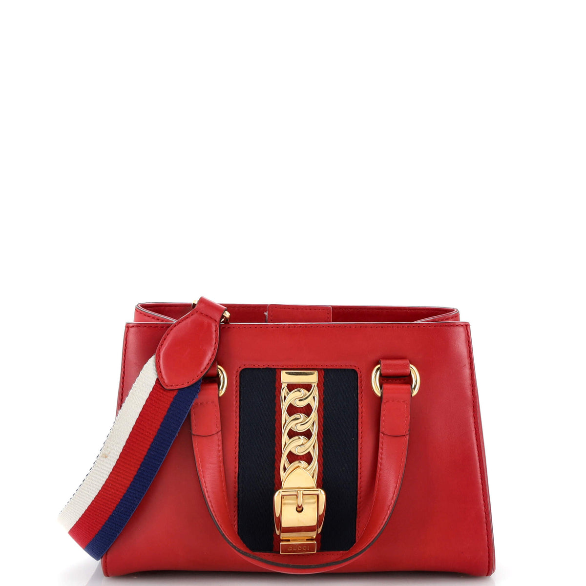 Gucci GUCCI Sylvie Top Handle Tote Leather Medium