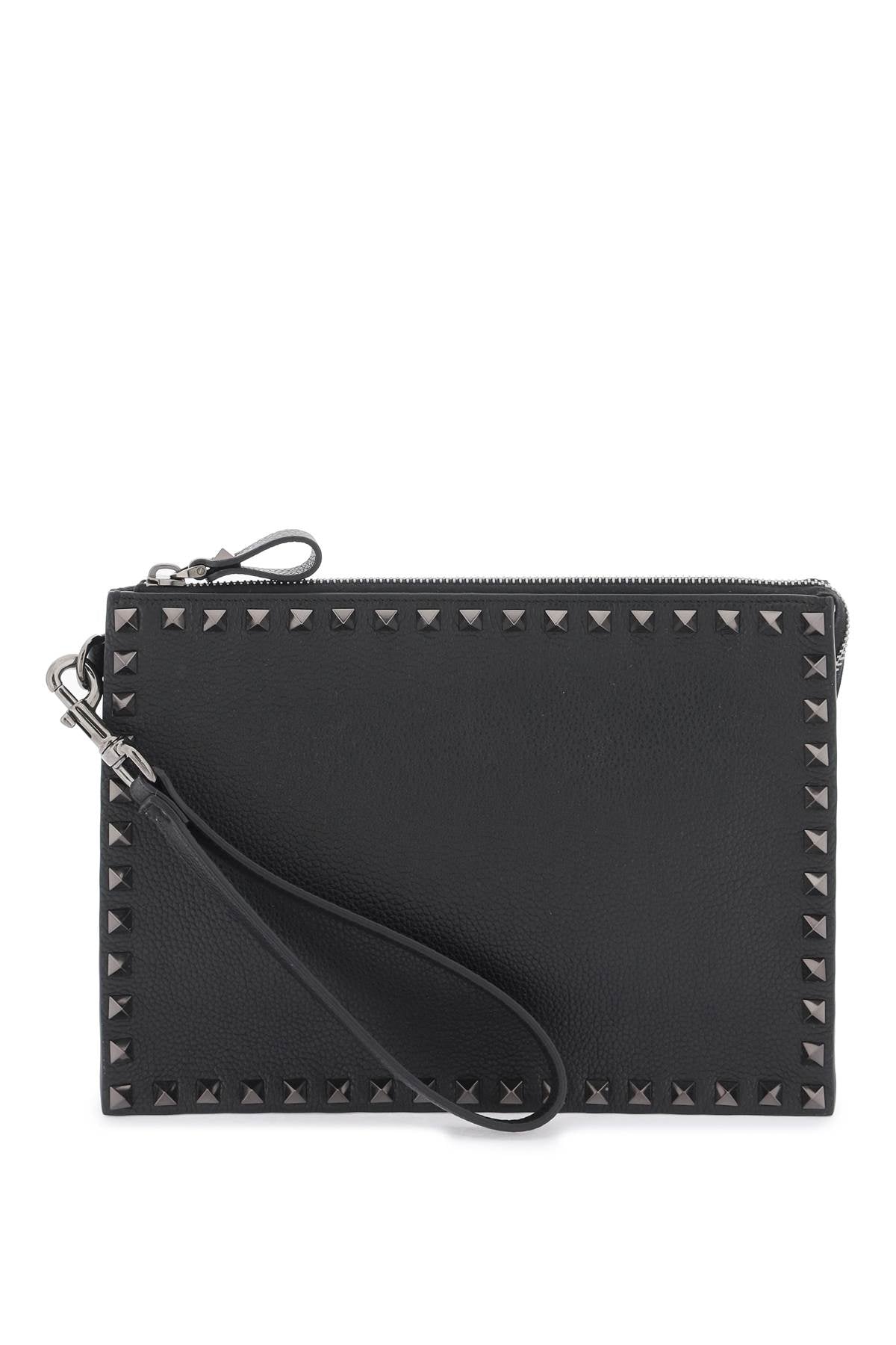 Valentino Garavani Men's Handle Flat Pouch in Black | Size UNICA | 4Y2P0U47BVR