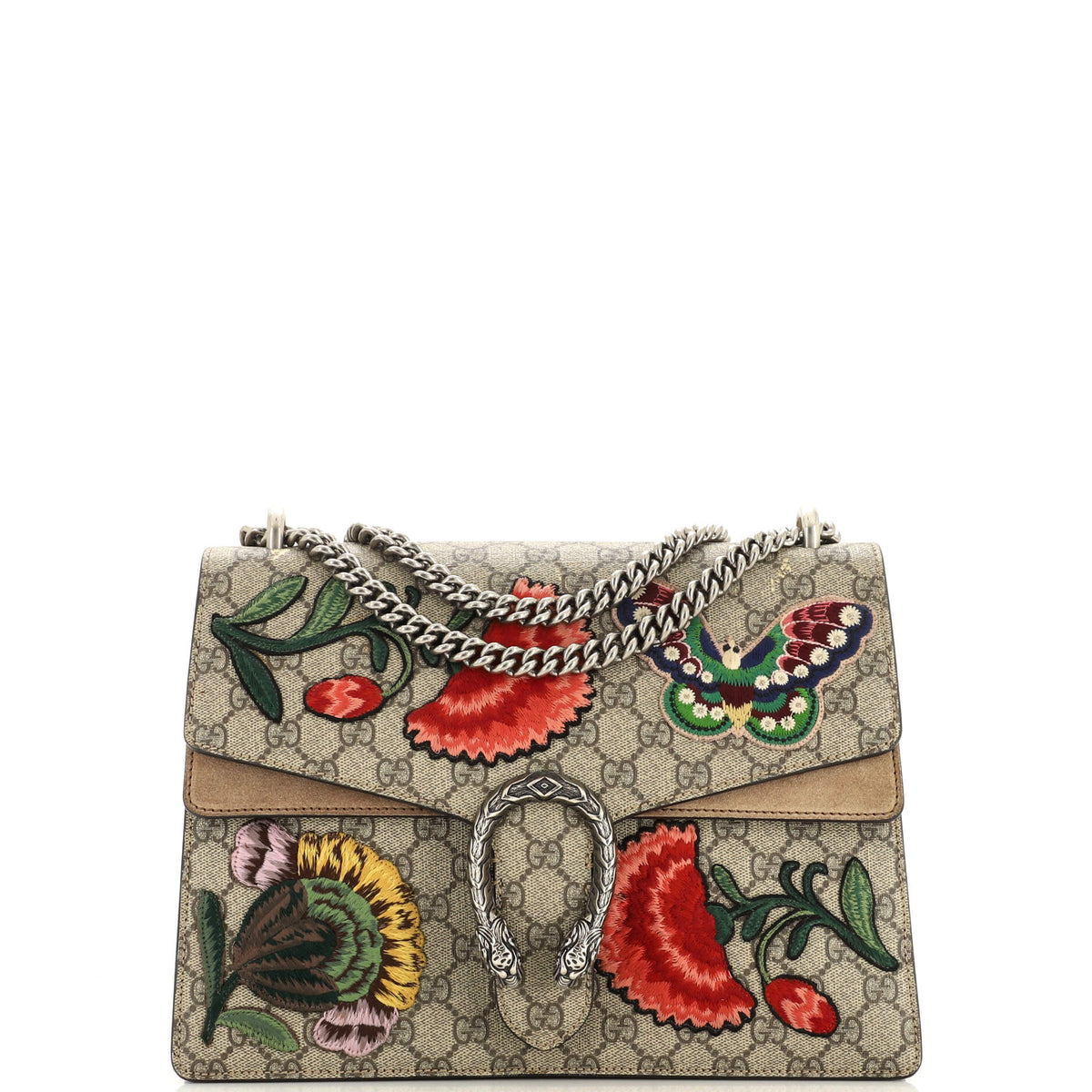 Gucci GUCCI Dionysus Bag Embroidered GG Coated Canvas Medium