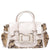 Beige/Brown Python and Leather Large Queen Satchel