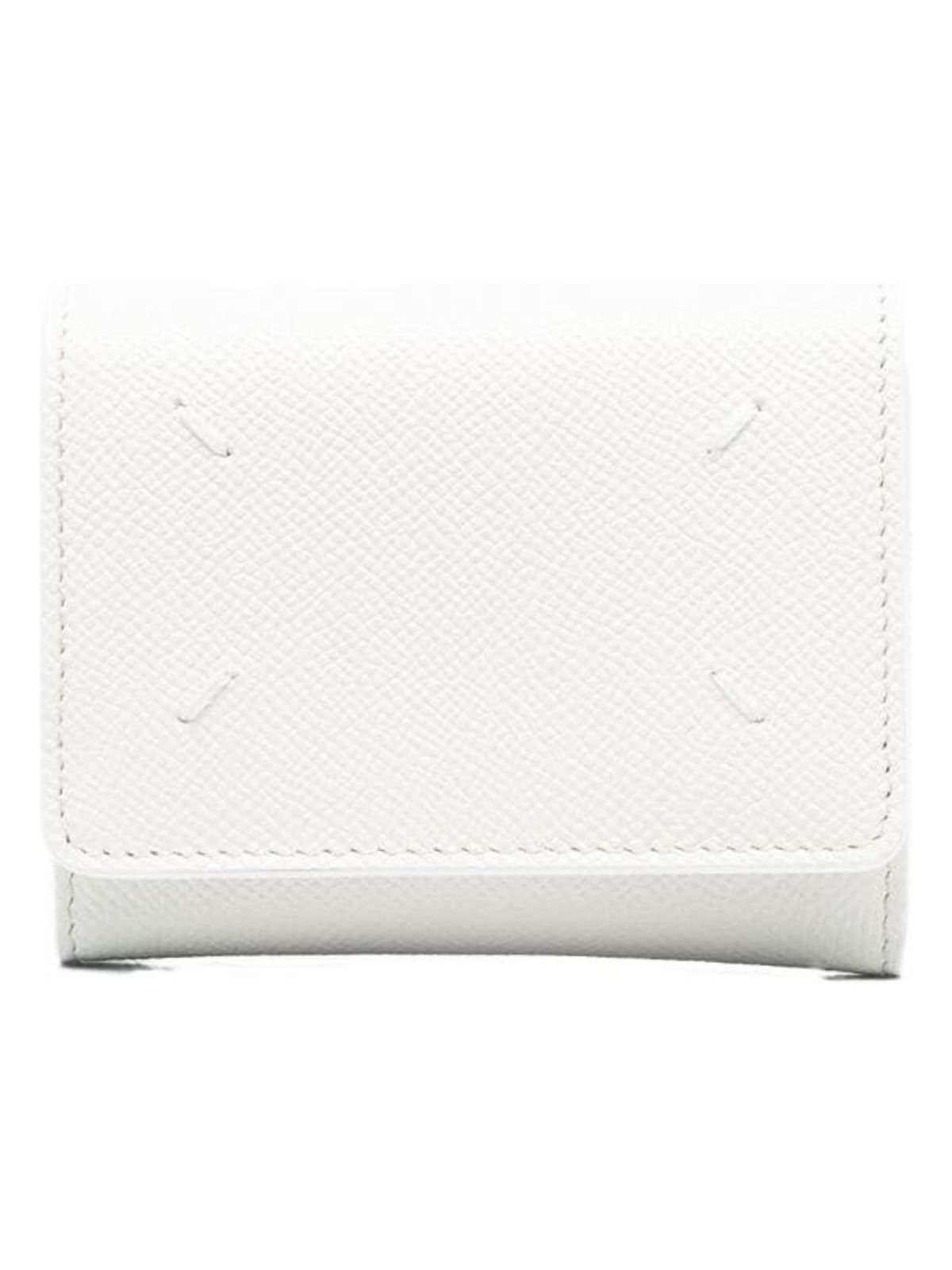 Maison Margiela Women's Leather Trifold Wallet in White | Size UNI | SA3UI0017P4745T1003
