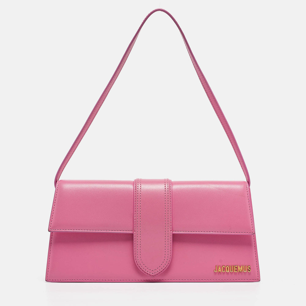 Dark Pink Leather Le Bambino Long Shoulder Bag