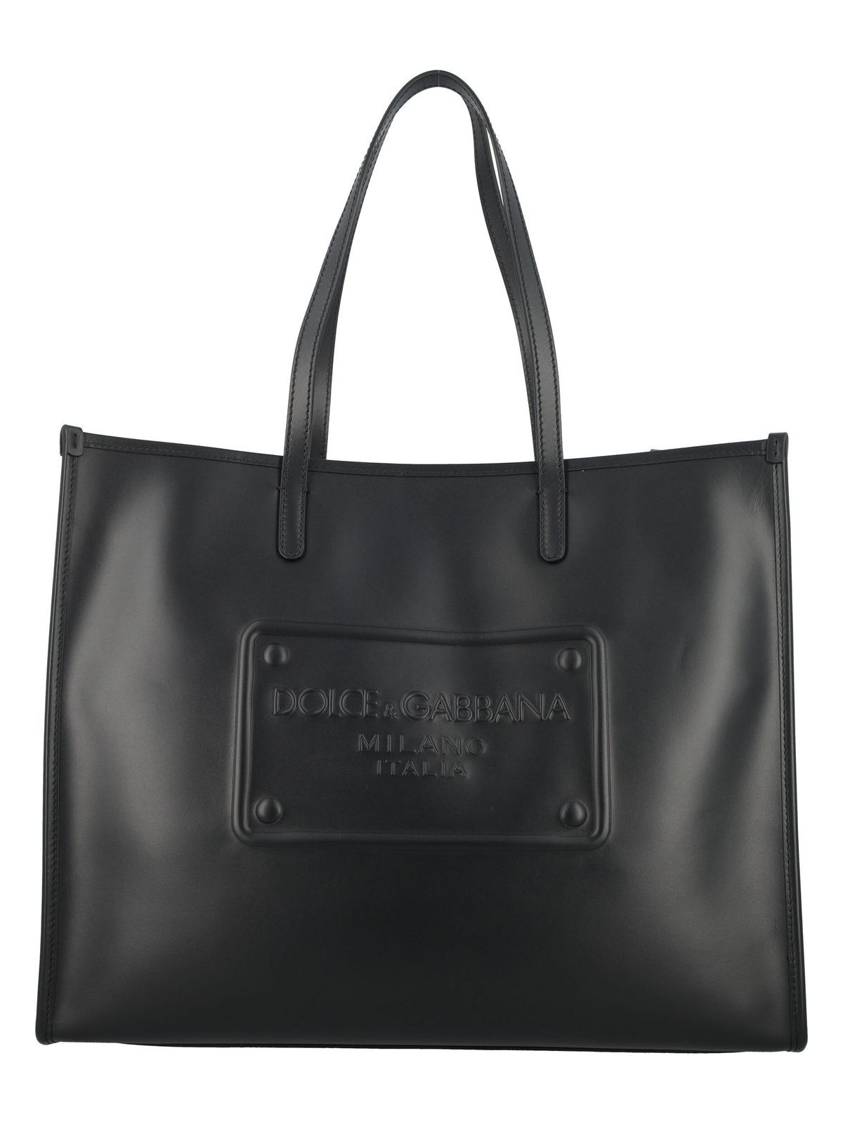 Dolce & Gabbana Men's Shopper With Embossed Logo in Black | 24ABM2274AG218 Color 80999