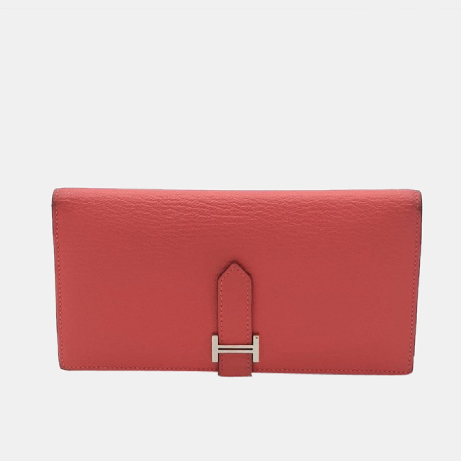 Herm?s Orange Leather Bearn Wallet