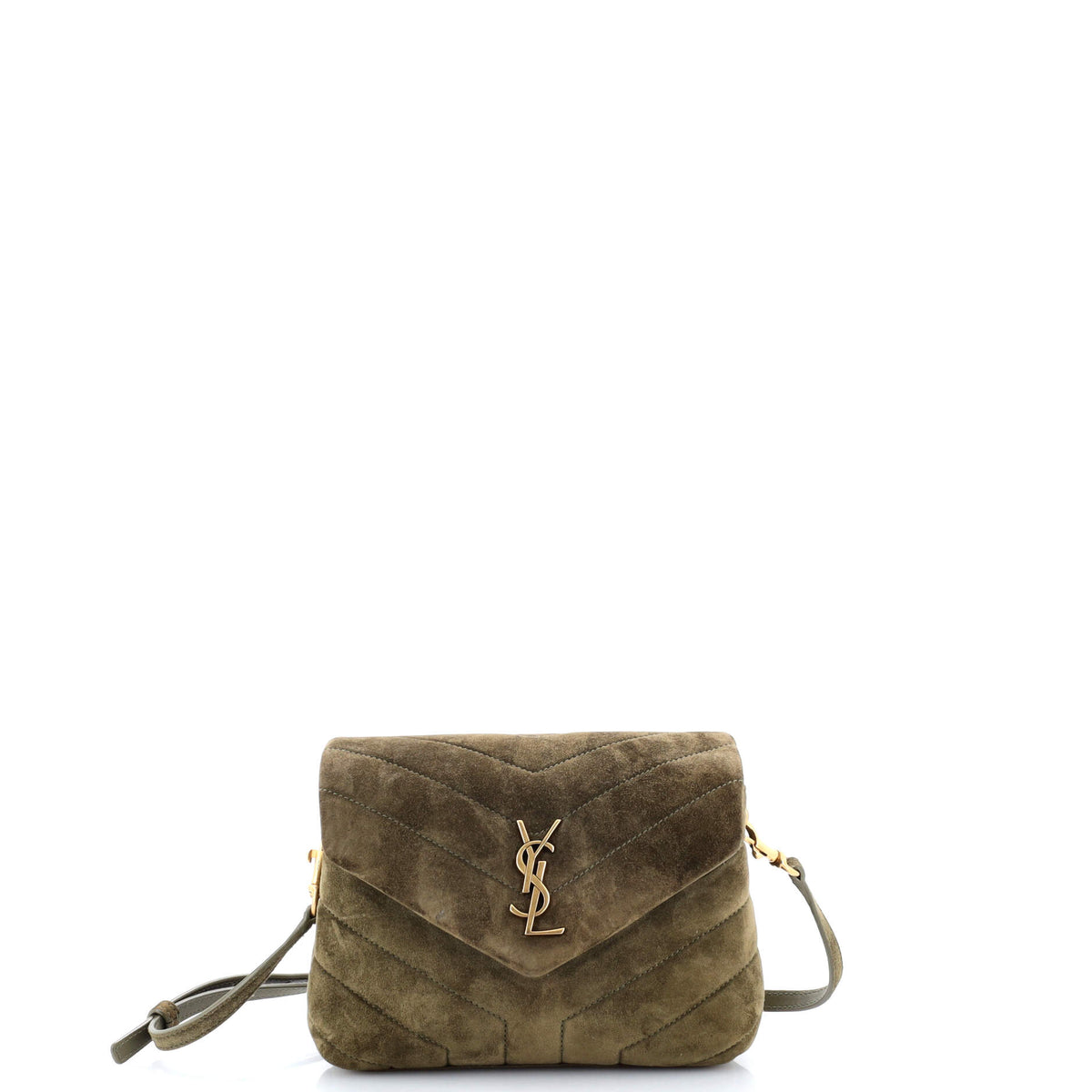 Saint Laurent Loulou Shoulder Bag Matelasse Chevron Suede Toy