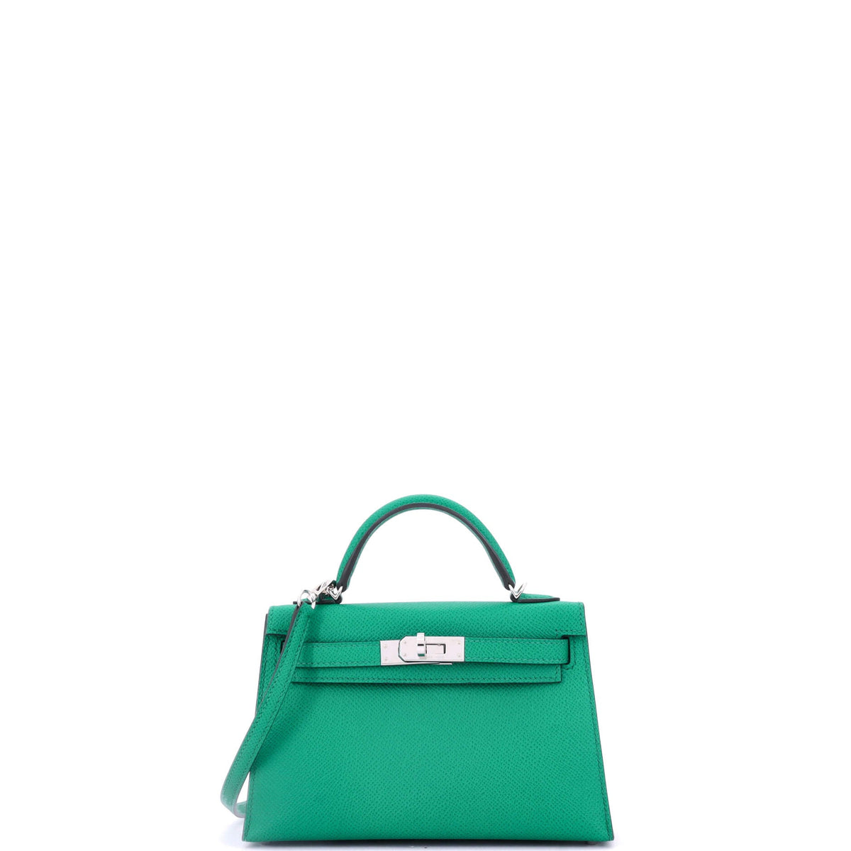 Herm?s Kelly Mini II Bag Vert Jade Epsom with Palladium Hardware 20