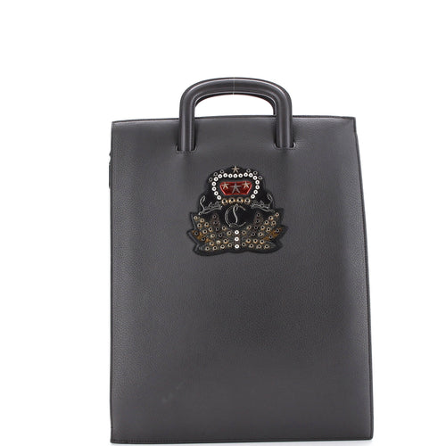 Trictrac Portfolio Bag Embroidered Studded Leather Large