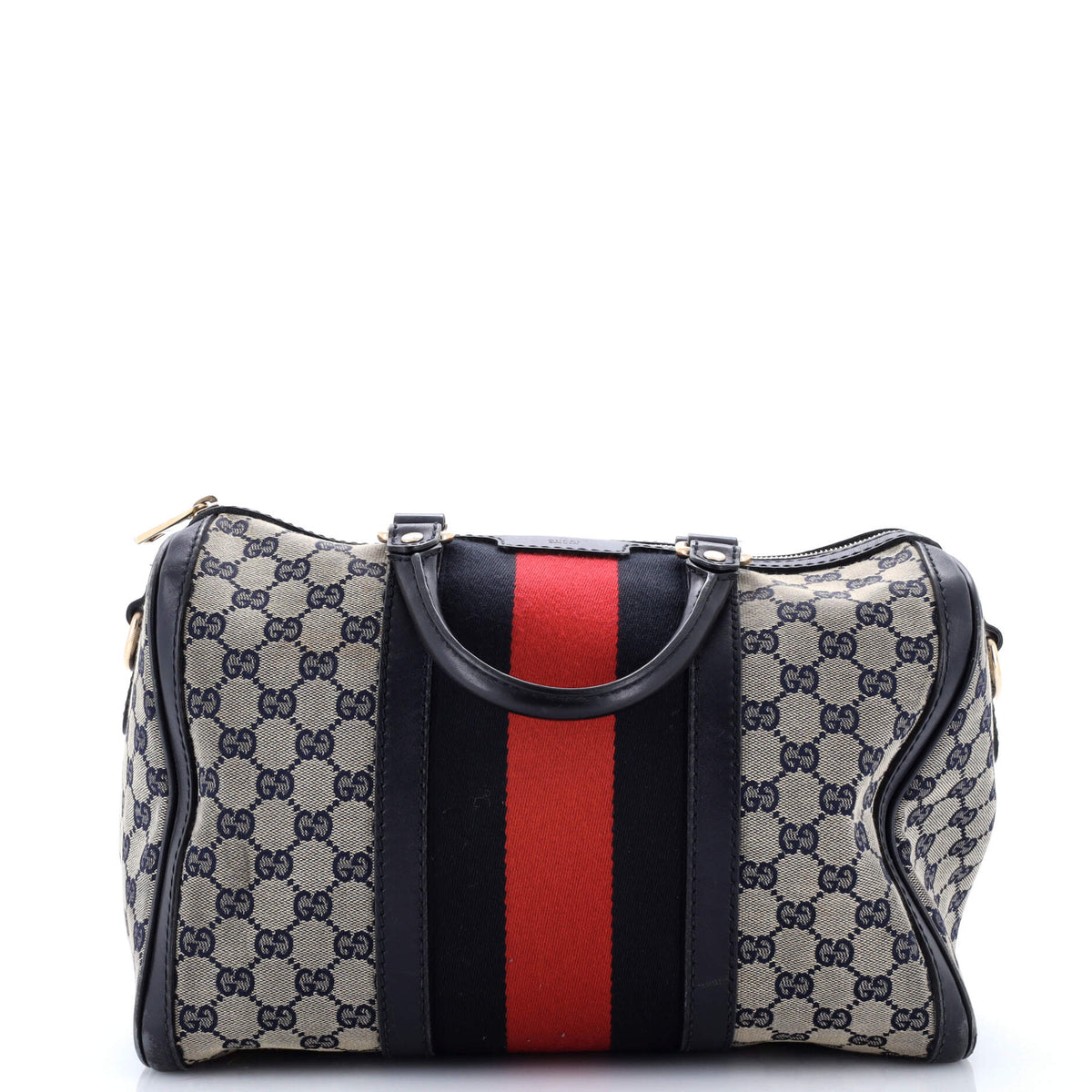 Gucci GUCCI Vintage Web Boston Bag GG Canvas Medium