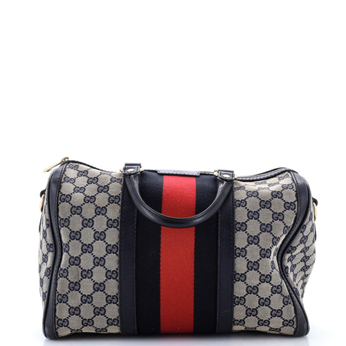 GUCCI Vintage Web Boston Bag GG Canvas Medium