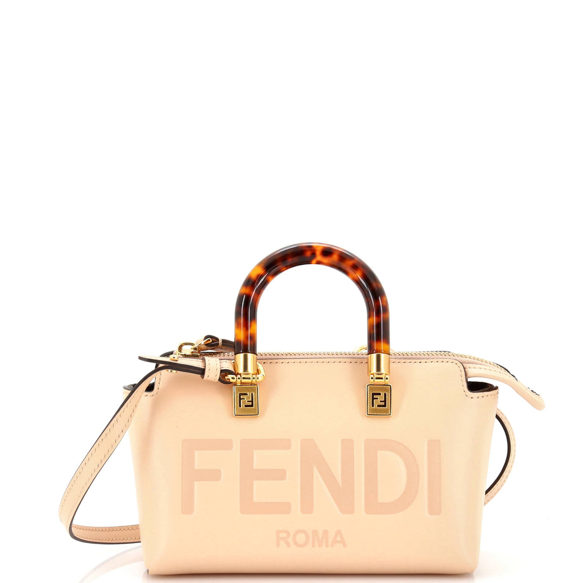Fendi FENDI Logo By The Way Top Handle Bag Embossed Leather Mini