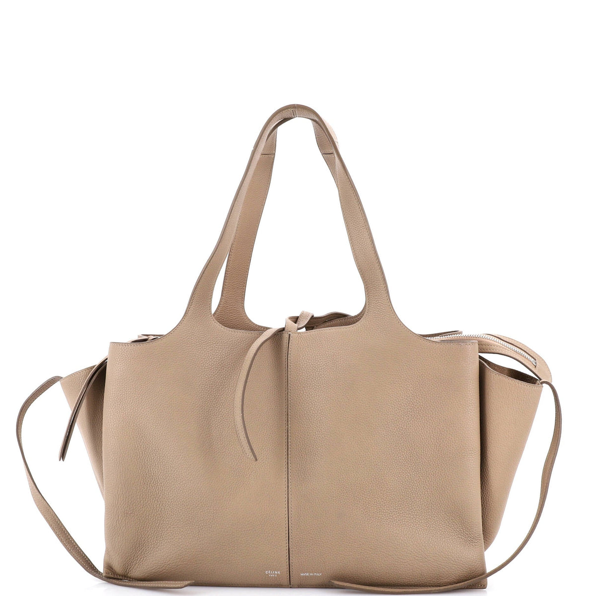 Celine CELINE Tri-Fold Shoulder Bag Grained Calfskin Medium