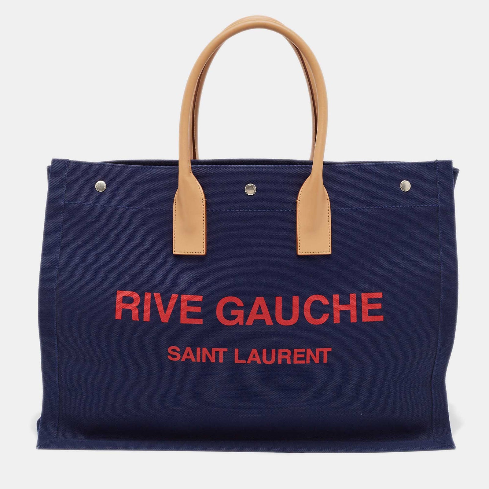 Saint Laurent Paris Saint Laurent Navy Blue Canvas Large Rive Gauche Tote