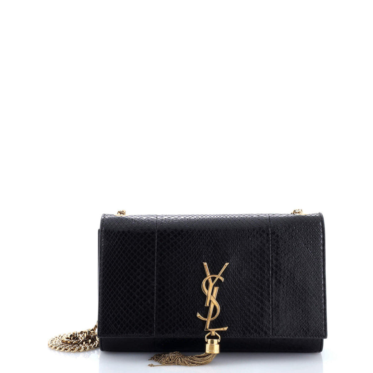 Saint Laurent Classic Monogram Tassel Crossbody Bag Python Medium