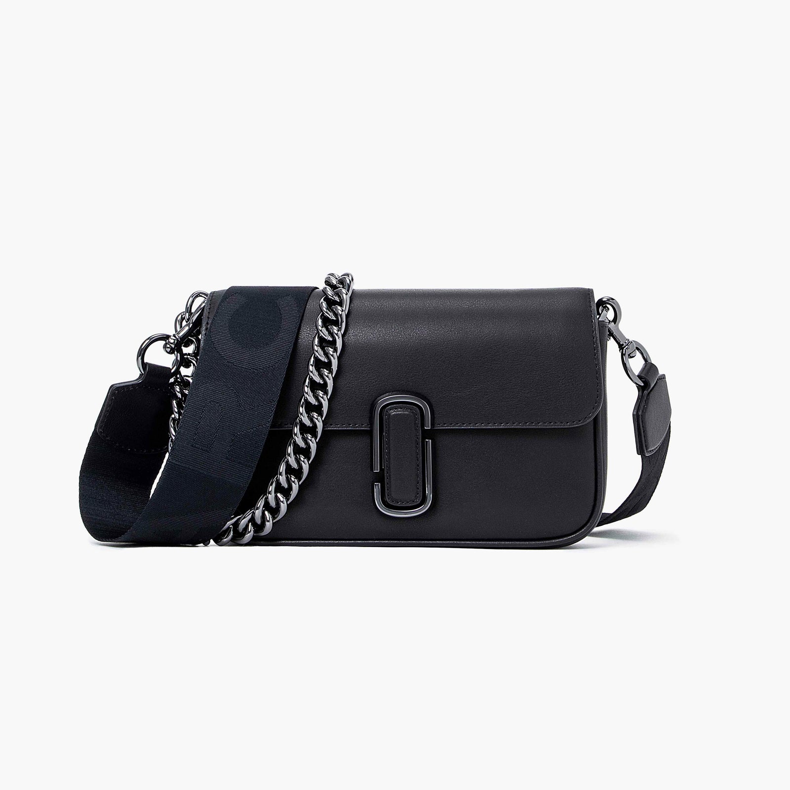 Marc Jacobs The J Marc Shoulder Bag in Black/Gunmetal