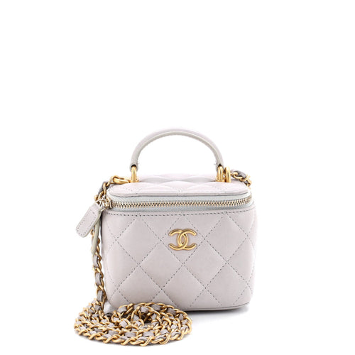 CHANEL Classic Top Handle Vanity Case with Chain Quilted Lambskin Mini