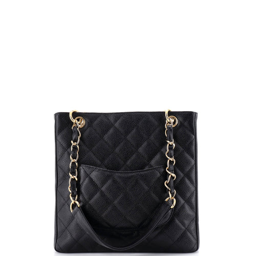 CHANEL Petite Shopping Tote Quilted Caviar