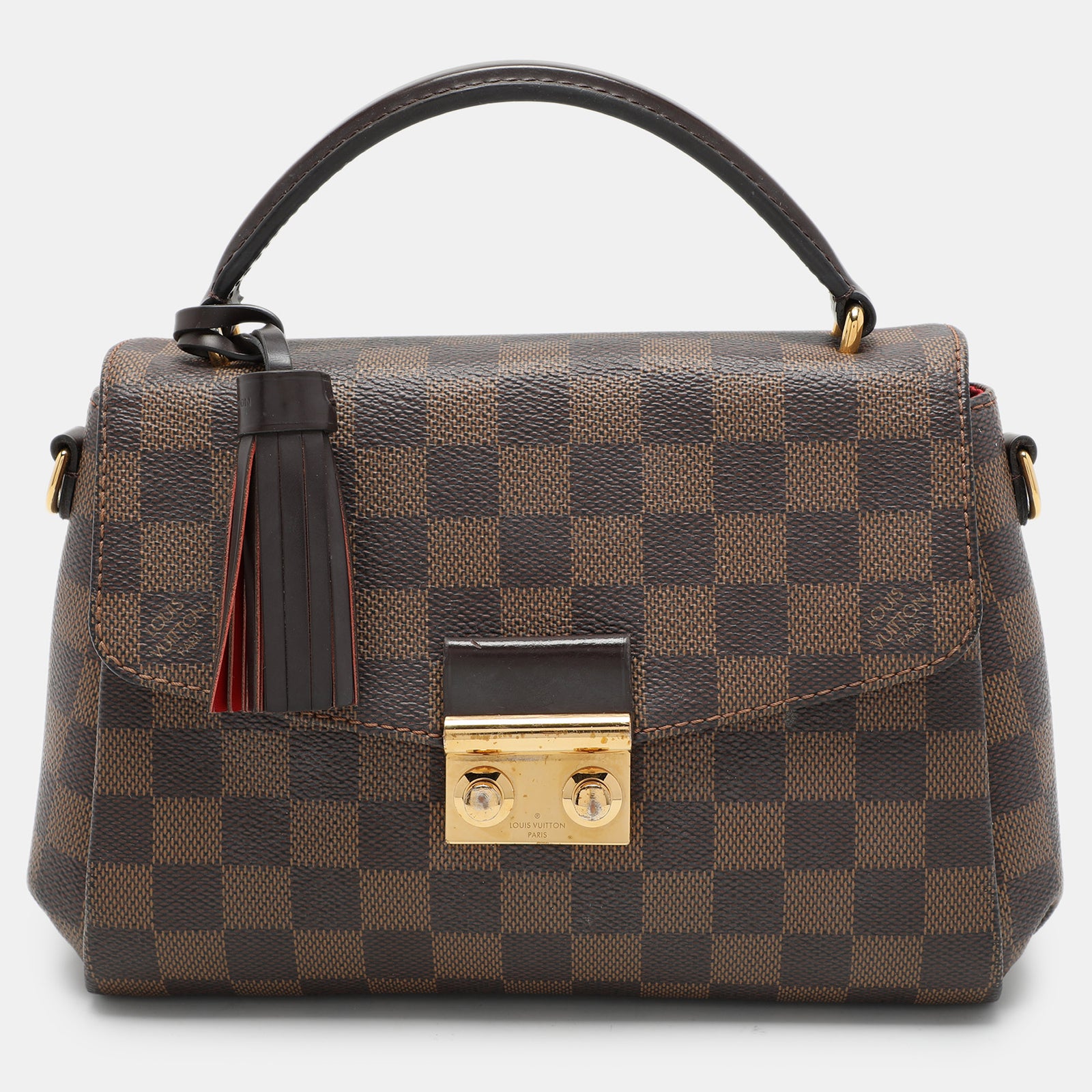 Louis Vuitton Damier Ebene Croisette-Tasche aus Segeltuch