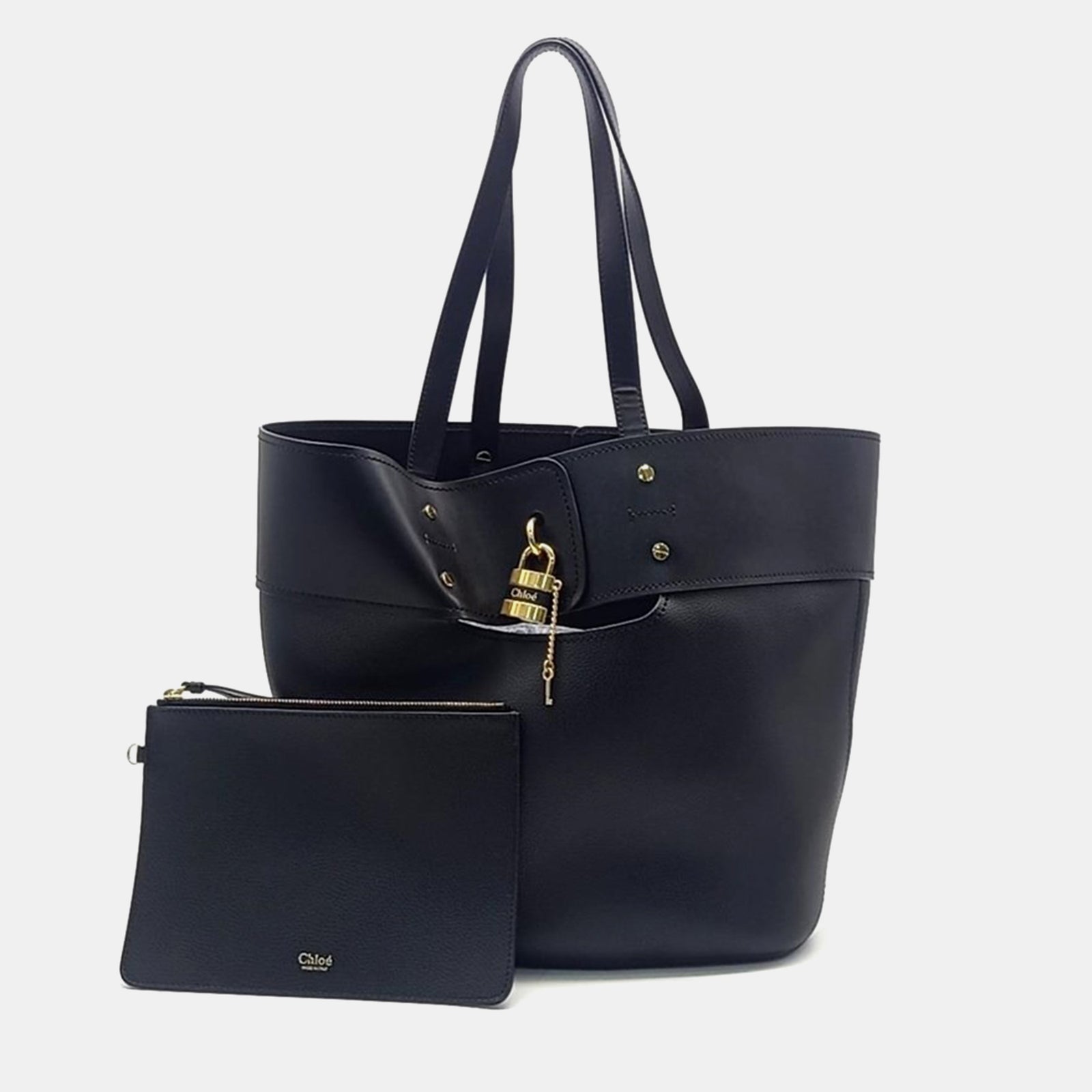 Chloe Black Leather Aby Tote Bag