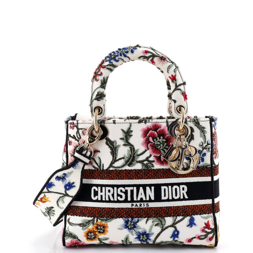 Lady D-Lite Bag Embroidered Canvas Medium
